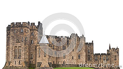 Alnwick Castle United Kingdom isolated on white background Stock Photo