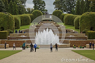 Alnwick Garden - a contemporary pleasure gardens adjacent to Alnwick Castle in Northumberland county in the UK Editorial Stock Photo