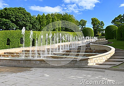 Alnwick Gardens fountains Stock Photo