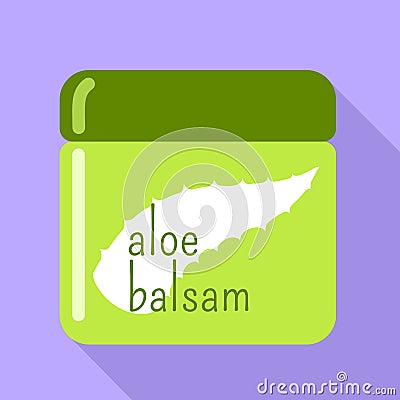 Aloe balsam icon, flat style Vector Illustration