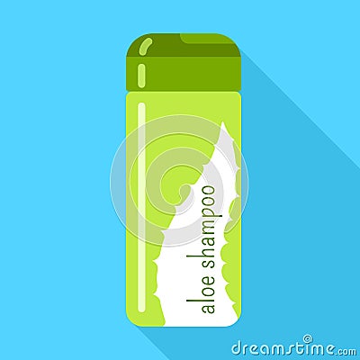 Aloe shampoo icon, flat style Vector Illustration