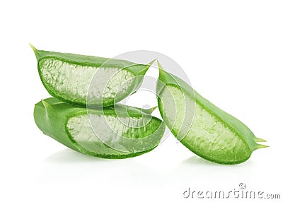 Aloe vera fresh leaf. isolated over white Stock Photo