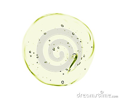 Aloe vera gel swatch. Clear green skin care serum drop. Transparent cosmetic product blob isolated Stock Photo