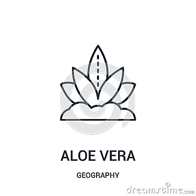 aloe vera icon vector from geography collection. Thin line aloe vera outline icon vector illustration Vector Illustration