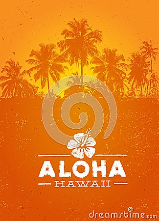 Aloha Hawaii Creative Summer Beach Tropical Vector Design Element Vector Illustration