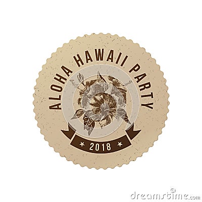 Aloha Hawaii party poster Vector Illustration