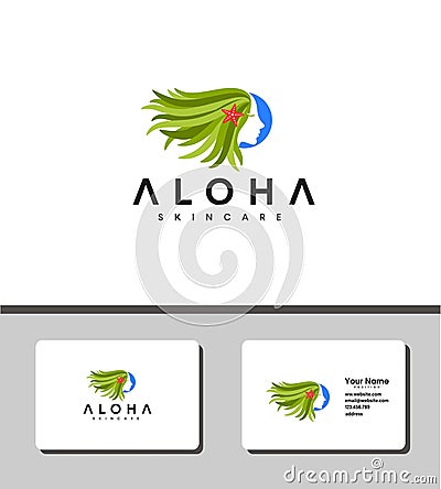 Aloha skin care logo Stock Photo