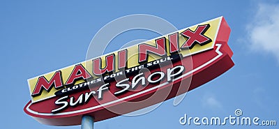 Maui Nix Surf Shop, Daytona Beach, Florida Editorial Stock Photo