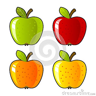 Alone,apple background bright color dessert diet Vector Illustration