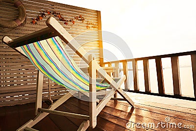 Alone beach chair Stock Photo