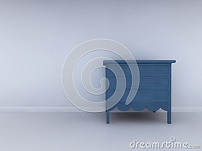 Alone blue bedside Stock Photo