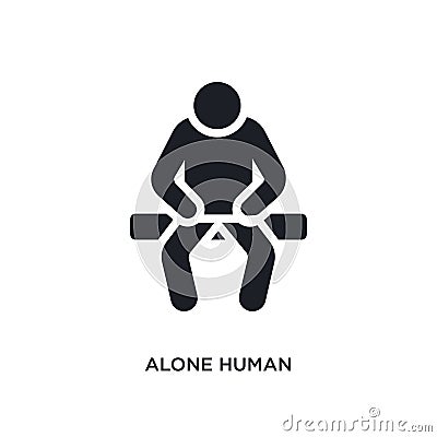 alone human isolated icon. simple element illustration from feelings concept icons. alone human editable logo sign symbol design Vector Illustration