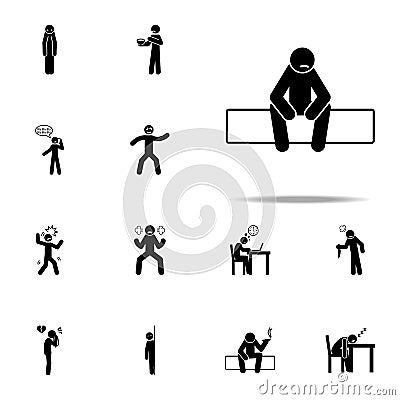 alone, lonely icon. Negative Character icons universal set for web and mobile Stock Photo