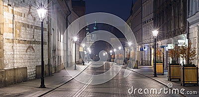 Alone street in twilight morning time Editorial Stock Photo