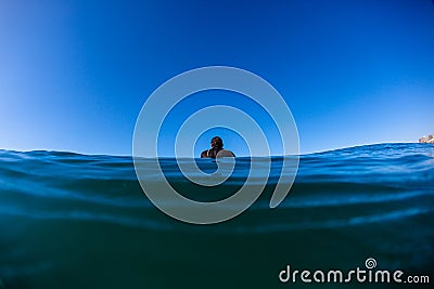 Alone Waiting Ocean Surfer Editorial Stock Photo