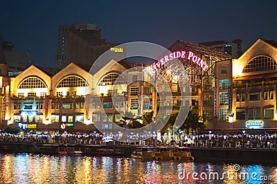 Along Singapore River Editorial Stock Photo