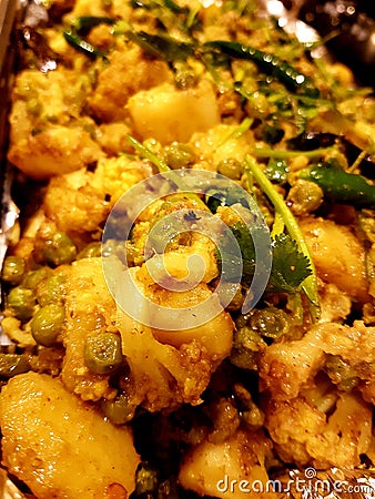 Aloo-gobi, well know vegetarian dish from India Stock Photo