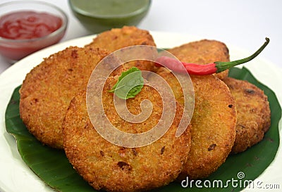 Aloo tikki -potato patties Stock Photo