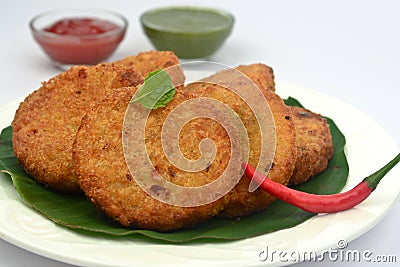 Aloo tikki -potato patties Stock Photo