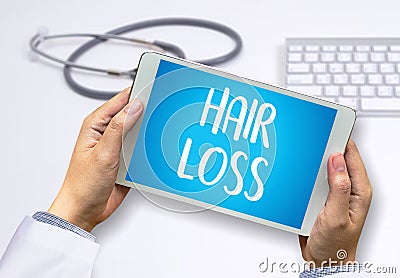 alopecia air loss haircare medicine bald treatment , Hair loss Stock Photo