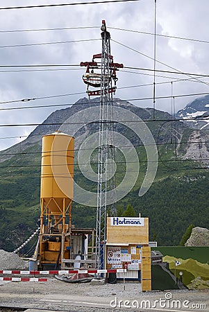 View of Alpe Grum train station Editorial Stock Photo