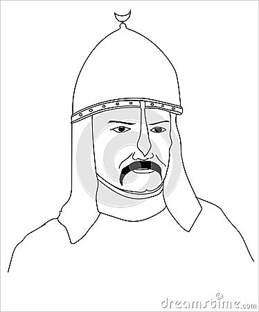 Alparslan Sultan of Selcuklu, Conqueror of the anatolia Vector Illustration