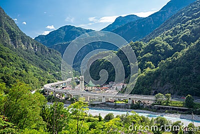 Alpe Adria cycle path Italy Stock Photo