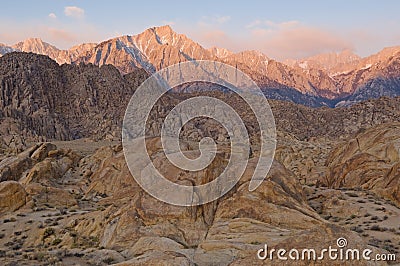 Alpen Glow Eastern Sierra Stock Photo