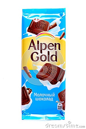 Alpen Gold Milk Chocolate Editorial Stock Photo