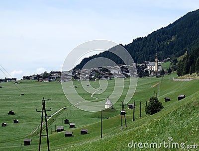 Alpen mountains, Austria - traditional mountains village Stock Photo