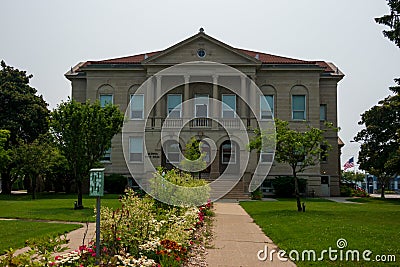 Alpena Michigan, USA - July 19, 2021: City Hall building and grounds in Alpena Editorial Stock Photo