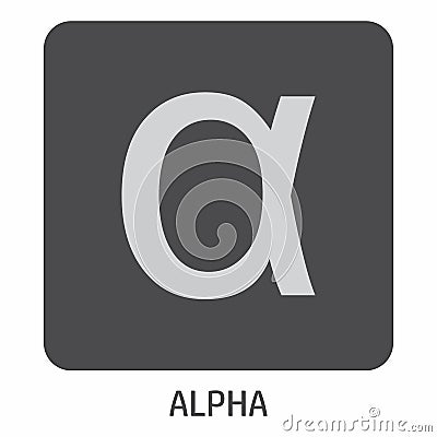 Alpha greek letter icon Stock Photo