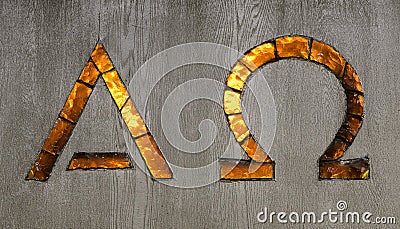 Alpha and Omega Signs Stock Photo