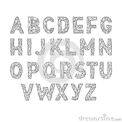 Alphabet abc vector font. Type letters Lowpoly Vector Illustration