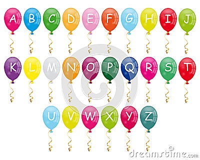 Alphabet balloons Vector Illustration
