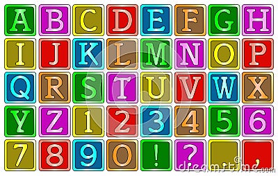 Alphabet blocks Vector Illustration