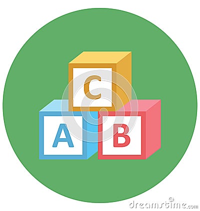 Alphabet Blocks Color Isolated Vector Icon that can be easily modified or edit Vector Illustration