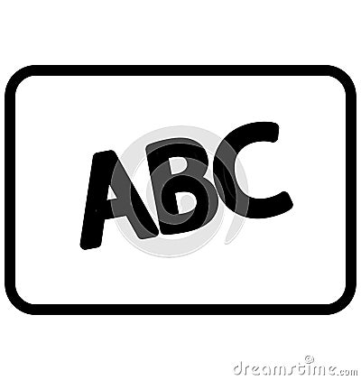 Alphabet Blocks Isolated Line Vector Icon that can be easily modified or edited. Vector Illustration