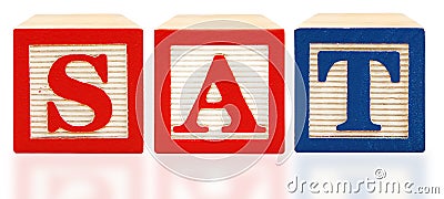 Alphabet Blocks SAT Scholastic Assessment Test Stock Photo