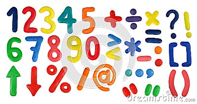 Alphabet - Digits and symbols Stock Photo