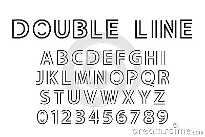 Double line font Vector Illustration