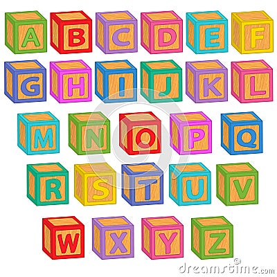 Alphabet english blocks Vector Illustration