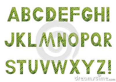 Alphabet with a filling picture from a fern Stock Photo