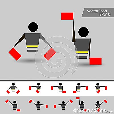 Alphabet - flag semaphore system Stock Photo