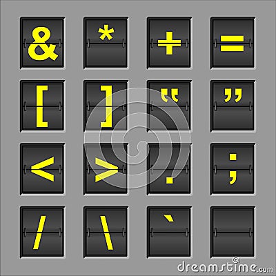 Alphabet Flip Board Vector Illustration