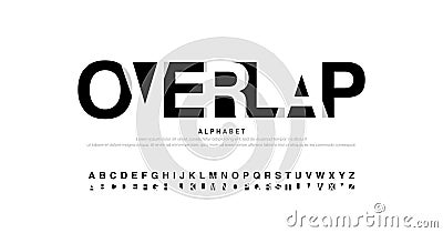 Alphabet font modern overlap style. Fashion calligraphy designs. Typography fonts uppercase. vector illustration Vector Illustration