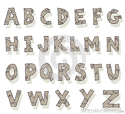 Alphabet font - Vector illustration Vector Illustration