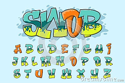 Alphabet Graffiti text vector Vector Illustration