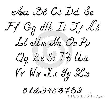 Alphabet handwriting fonts Vector Illustration