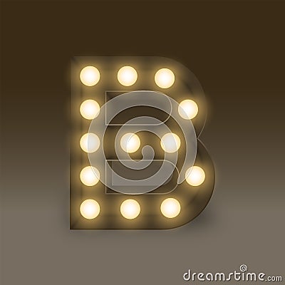 Alphabet Incandescent light bulb box set letter B, illustration Vector Illustration